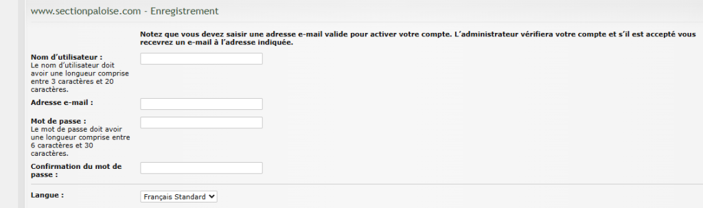 s'inscrire sur le forum Section Paloise 