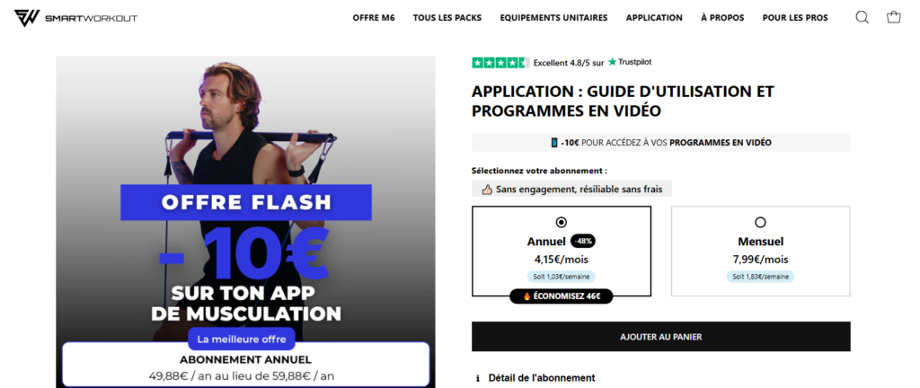 Avis sur l'app SmartWorkout 